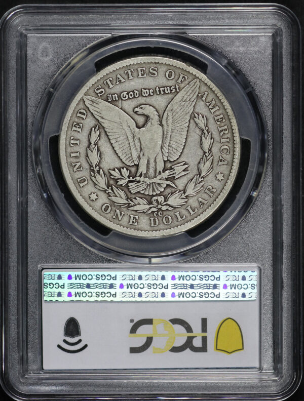 Reverse of this 1879-CC Morgan Dollar PCGS F-12