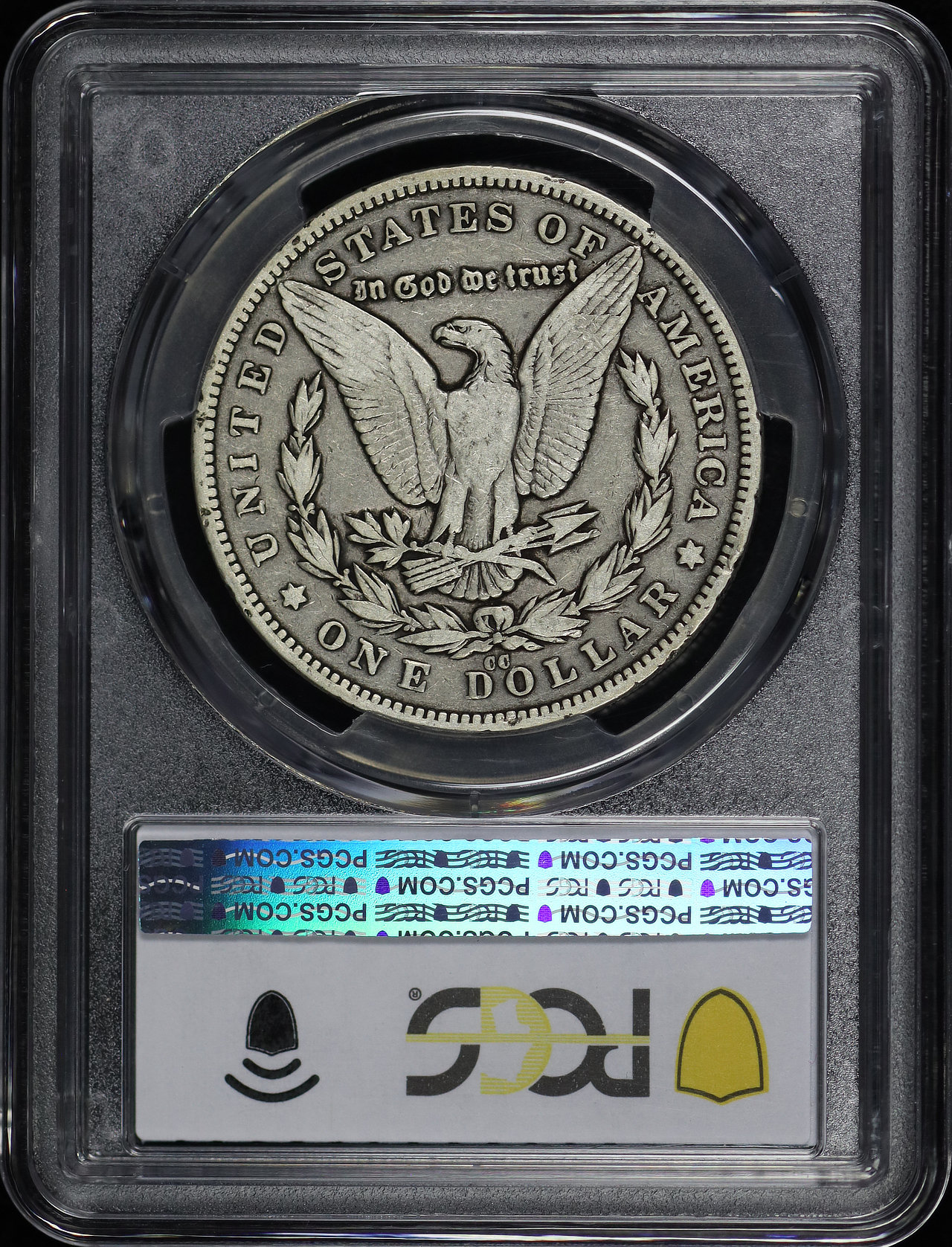 Reverse of this 1879-CC Morgan Dollar PCGS F-15