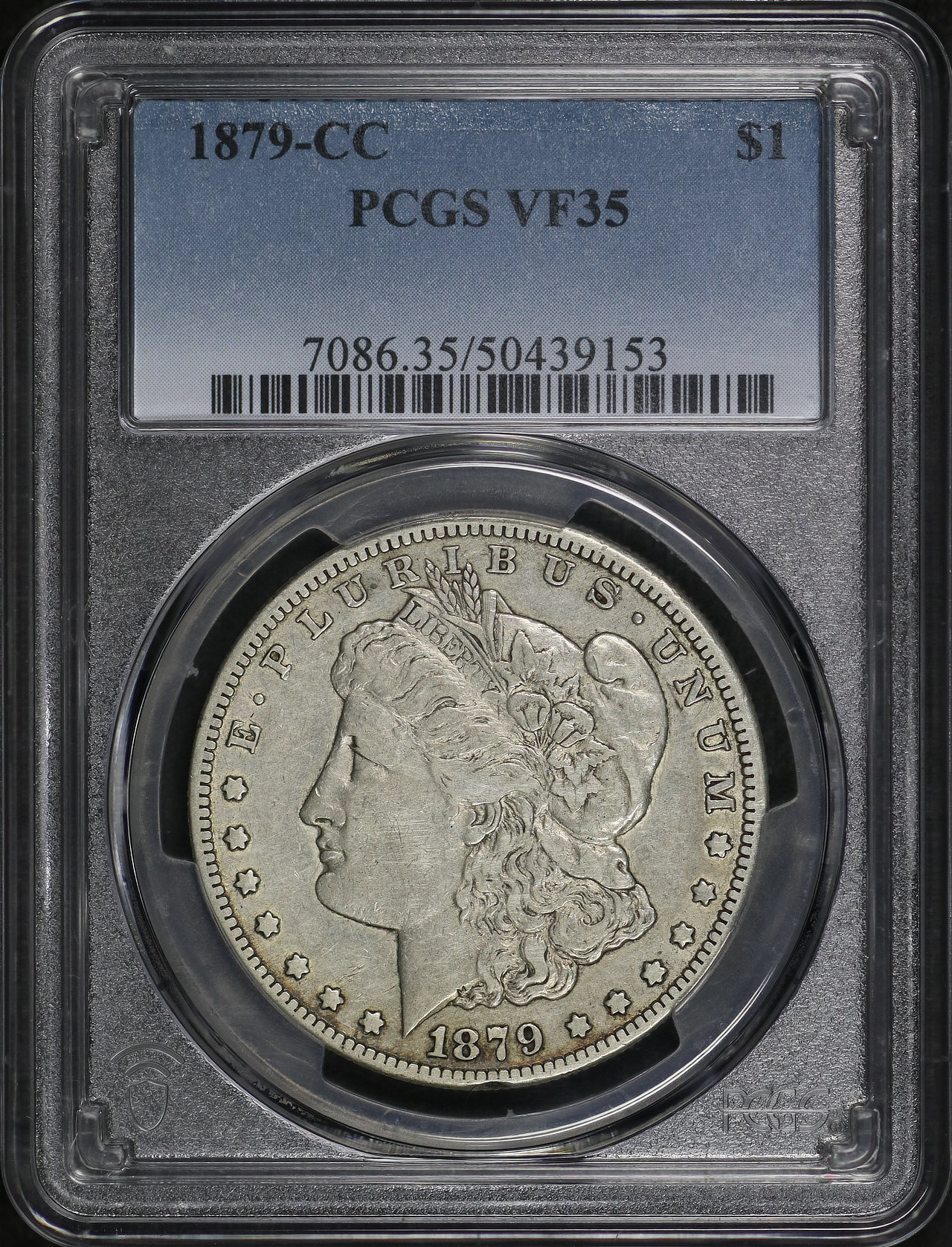 Obverse of this 1879-CC Morgan Dollar PCGS VF-35