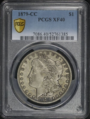 Obverse of this 1879-CC Morgan Dollar PCGS XF-40