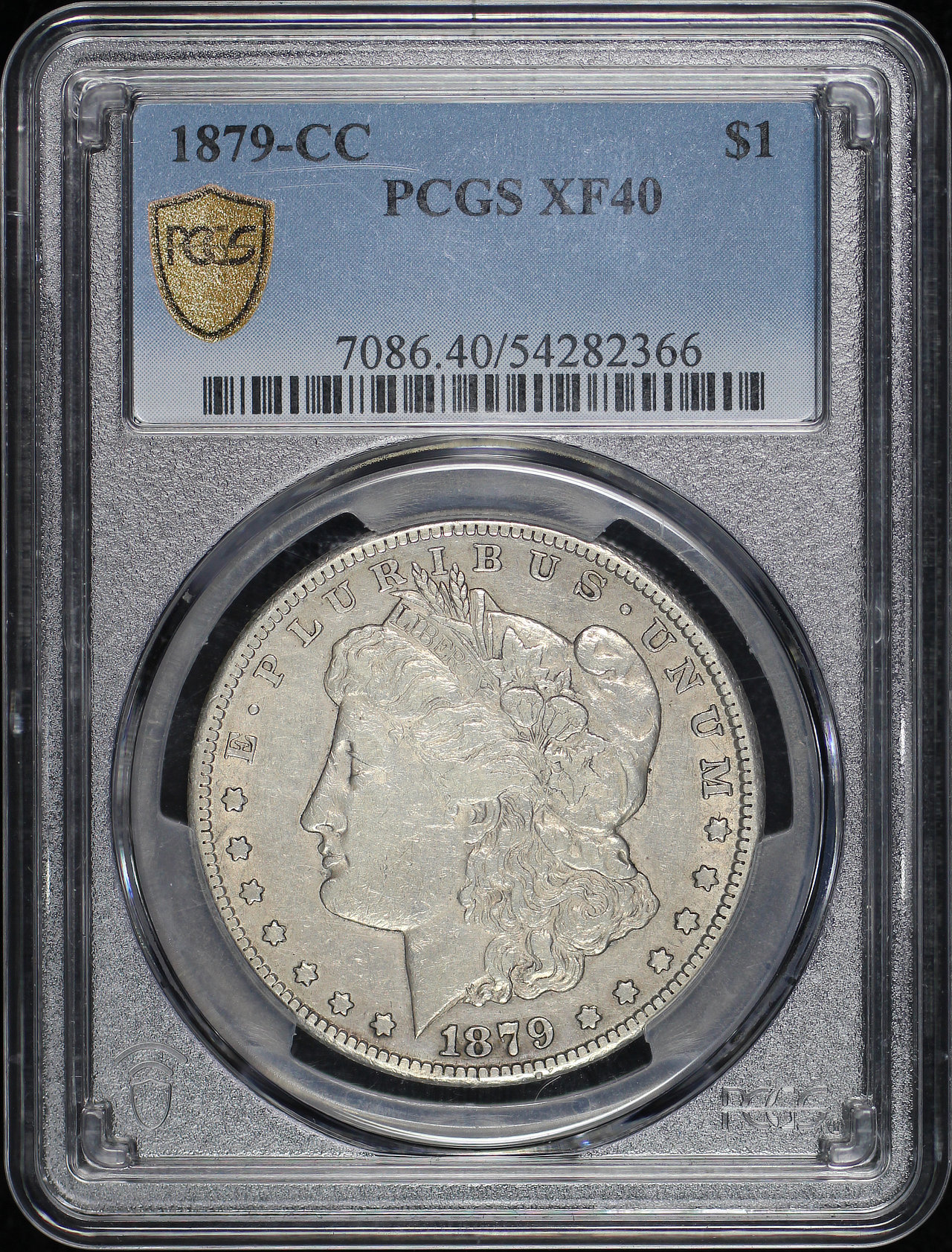 Obverse of this 1879-CC Morgan Dollar PCGS XF-40