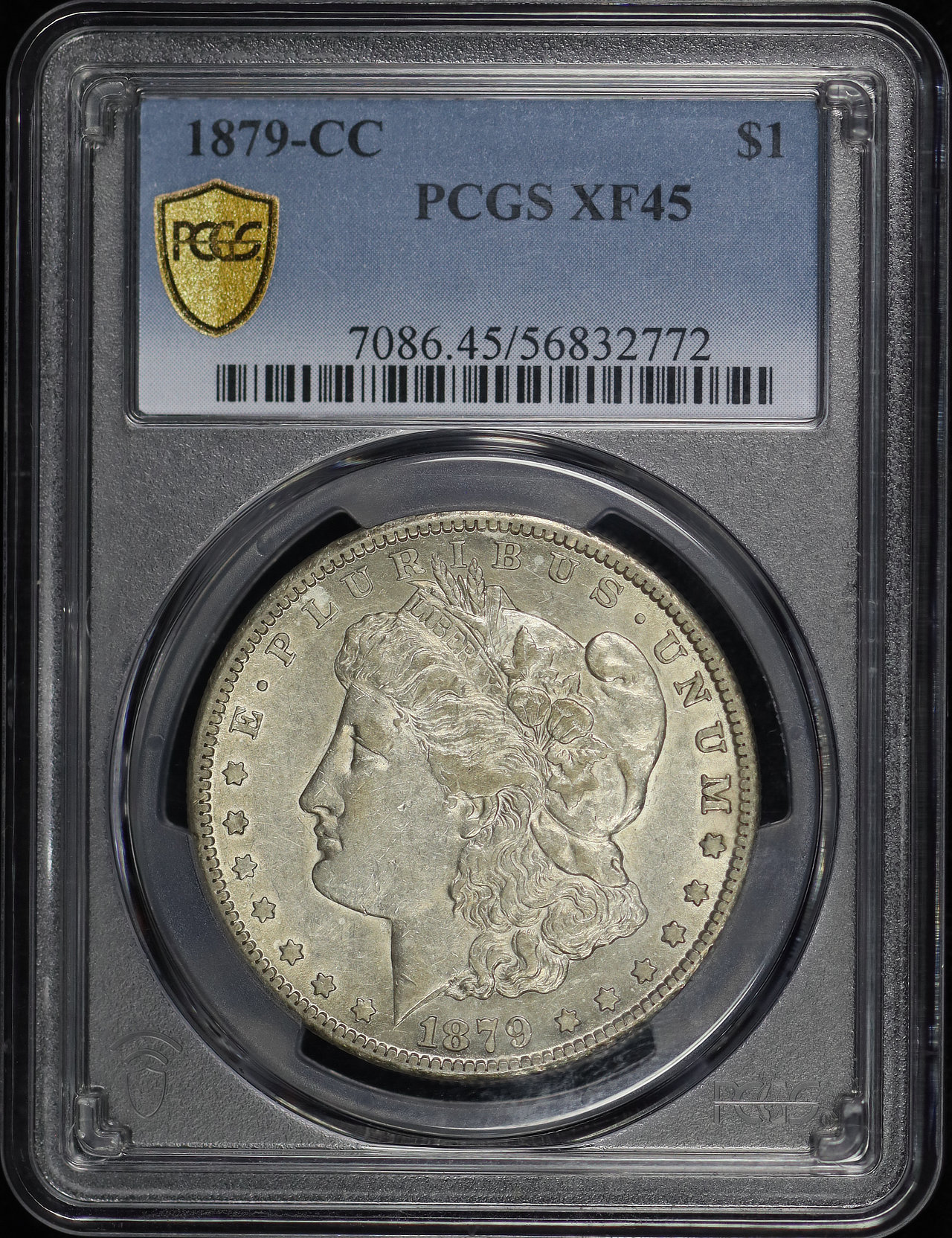 Obverse of this 1879-CC Morgan Dollar PCGS XF-45