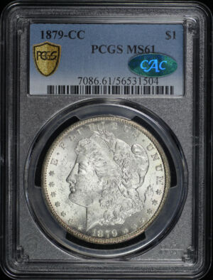 Obverse of this 1879-CC Morgan Dollar PCGS MS-61 CAC