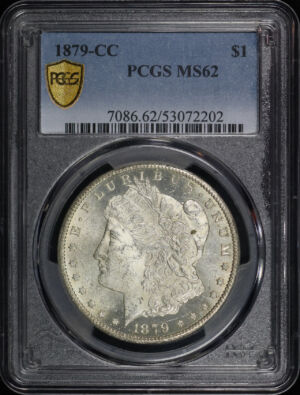 Obverse of this 1879-CC Morgan Dollar PCGS MS-62