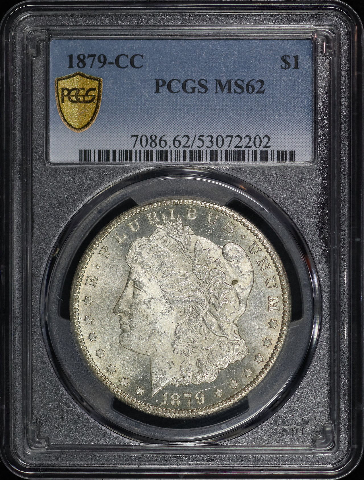 Obverse of this 1879-CC Morgan Dollar PCGS MS-62