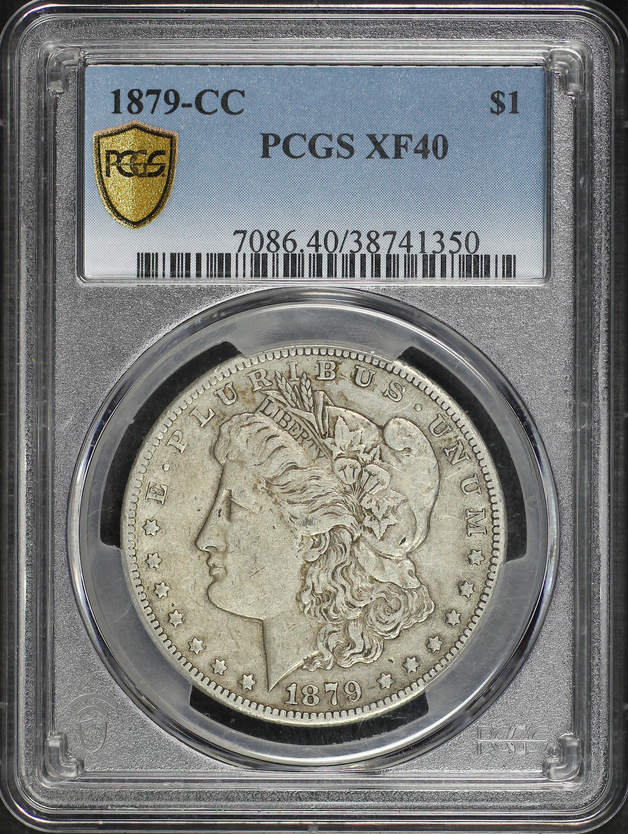 Obverse of this 1879-CC Morgan Dollar PCGS XF-40