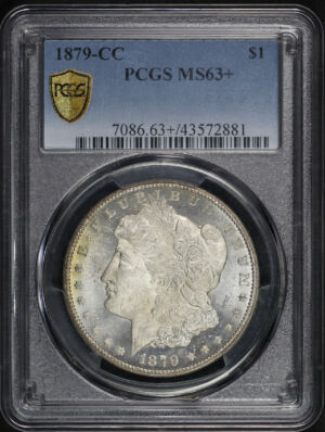 Obverse of this 1879-CC Morgan Dollar PCGS MS-63+