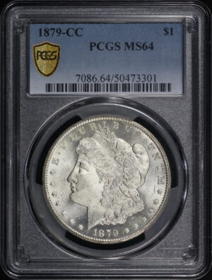 Obverse of this 1879-CC Morgan Dollar PCGS MS-64