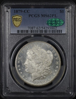 Obverse of this 1879-CC Morgan Dollar PCGS MS-62 PL CAC