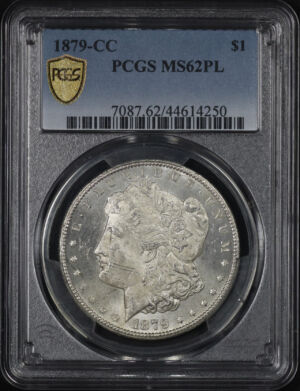 Obverse of this 1879-CC Morgan Dollar PCGS MS-62 PL