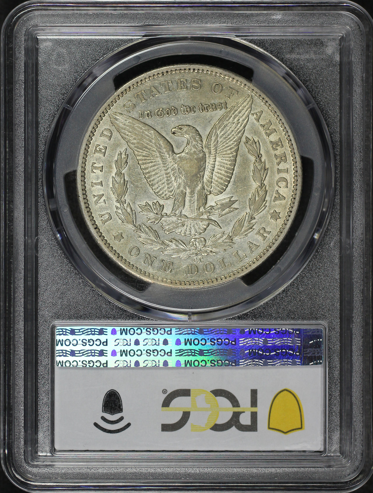 Reverse of this 1879-CC Morgan Dollar Capped Die PCGS XF-45