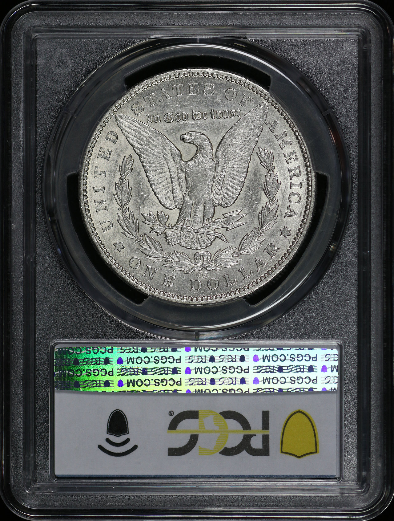 Reverse of this 1879-CC Morgan Dollar Capped Die PCGS XF-45