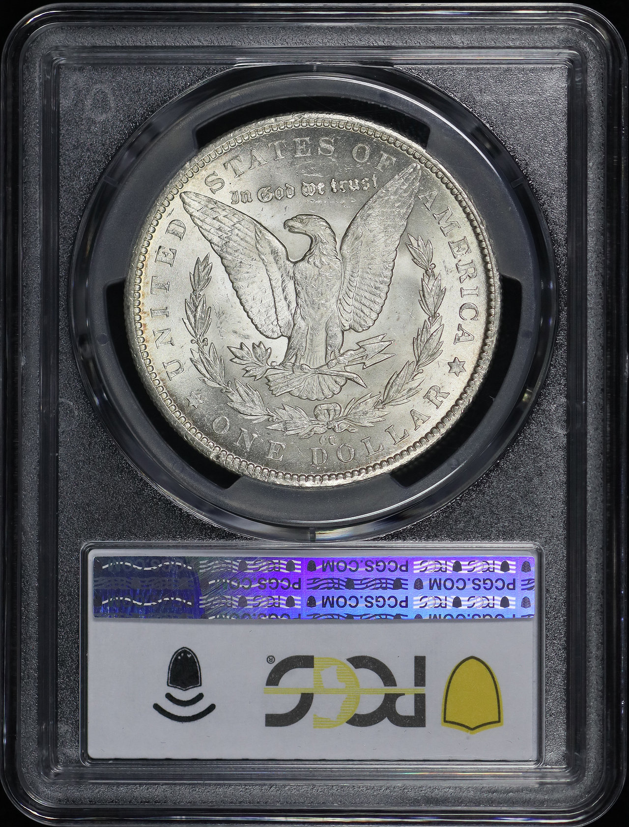 Reverse of this 1879-CC Morgan Dollar Capped Die PCGS MS-62