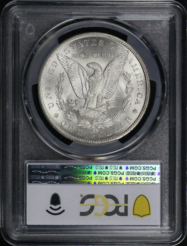 Reverse of this 1879-CC Morgan Dollar Capped Die PCGS MS-62+