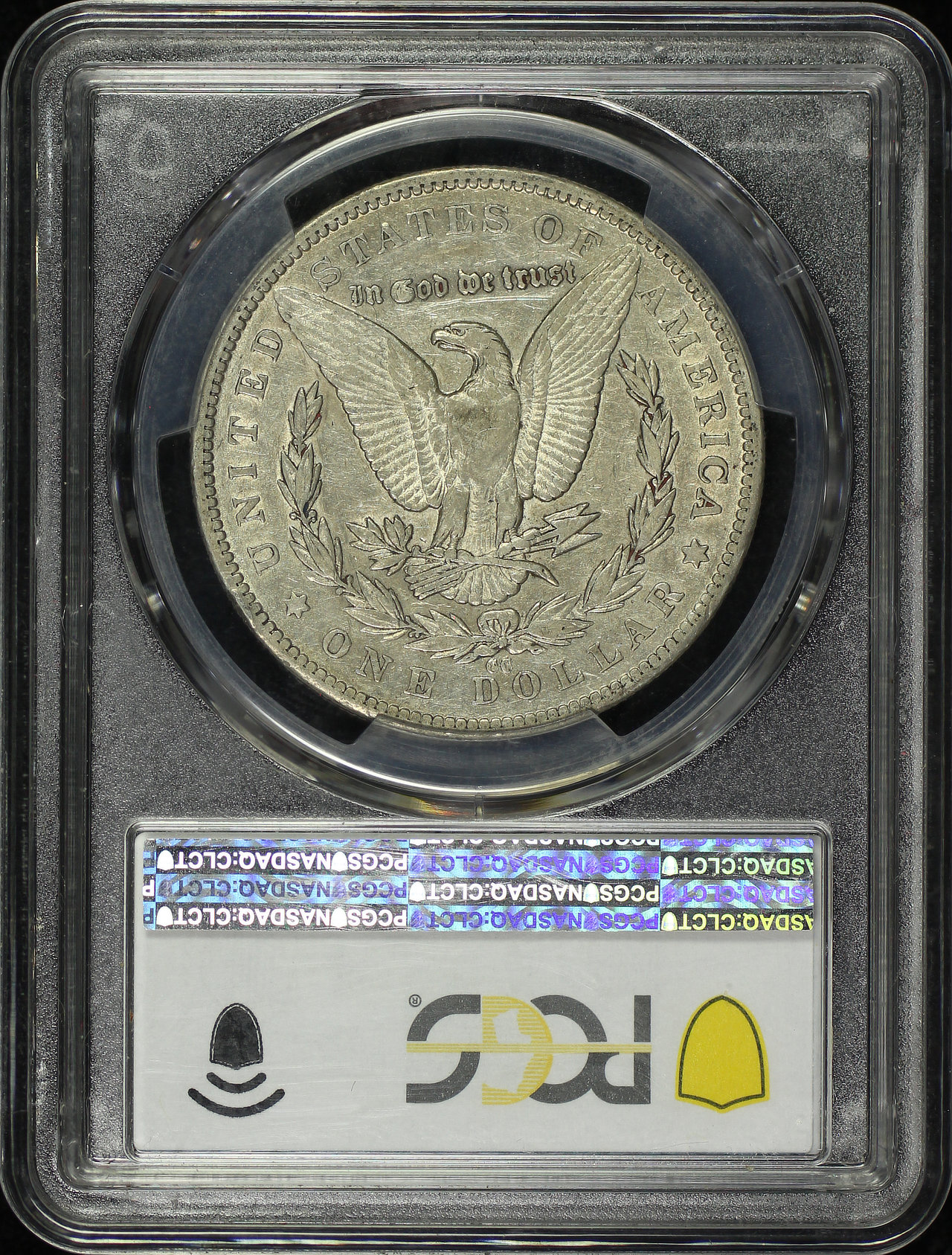 Reverse of this 1879-CC Morgan Dollar Capped Die PCGS XF-40