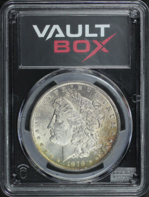 Obverse of this 1879-O Morgan Dollar PCGS MS-63 VaultBox Black Core Holder