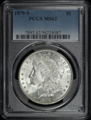 Obverse of this 1879-S Morgan Dollar PCGS MS-62