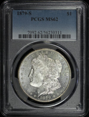 Obverse of this 1879-S Morgan Dollar PCGS MS-62