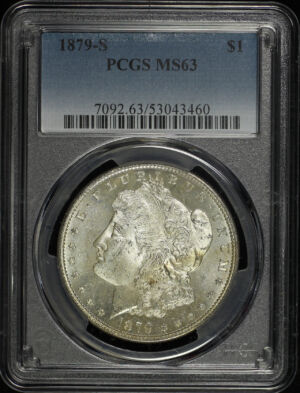 Obverse of this 1879-S Morgan Dollar PCGS MS-63