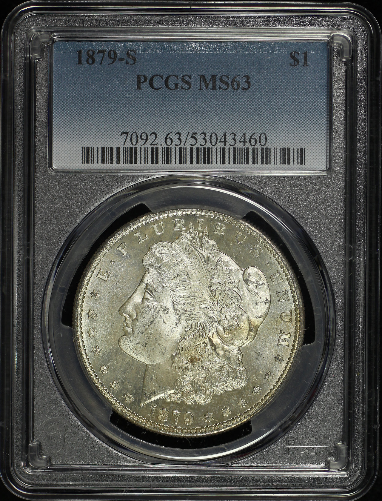 Obverse of this 1879-S Morgan Dollar PCGS MS-63