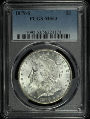 Obverse of this 1879-S Morgan Dollar PCGS MS-63