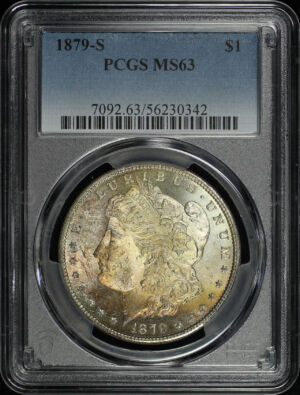 Obverse of this 1879-S Morgan Dollar PCGS MS-63