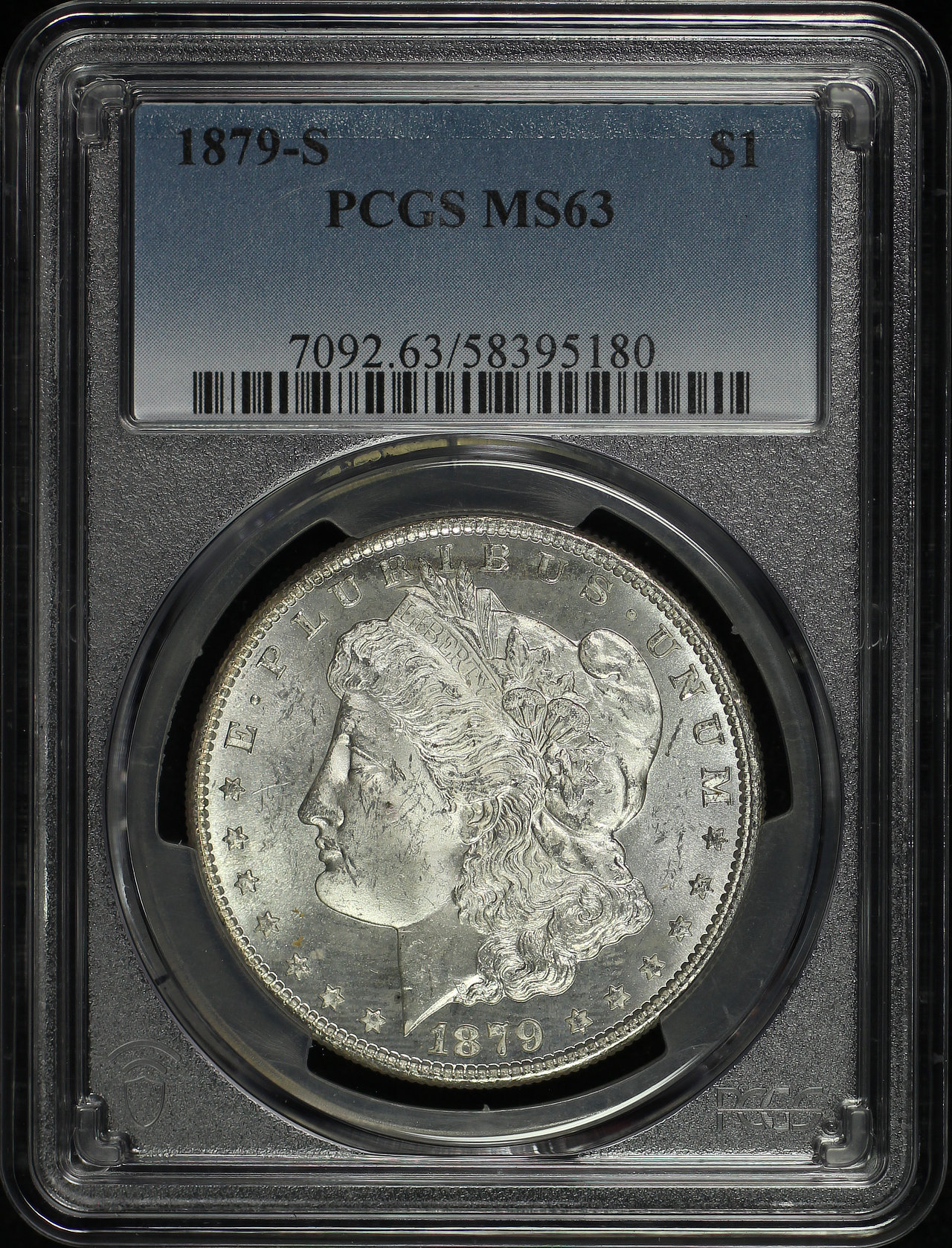 Obverse of this 1879-S Morgan Dollar PCGS MS-63