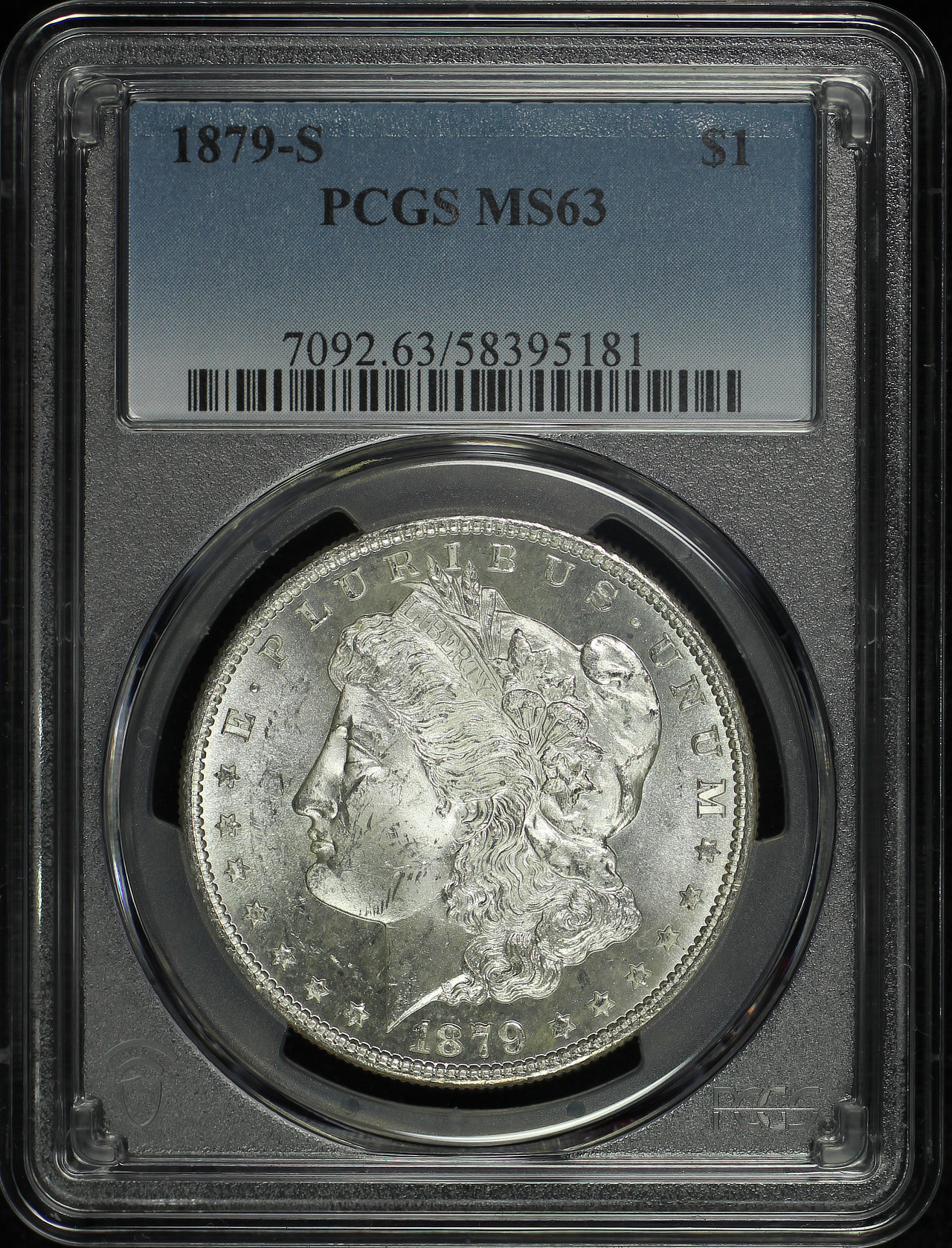 Obverse of this 1879-S Morgan Dollar PCGS MS-63