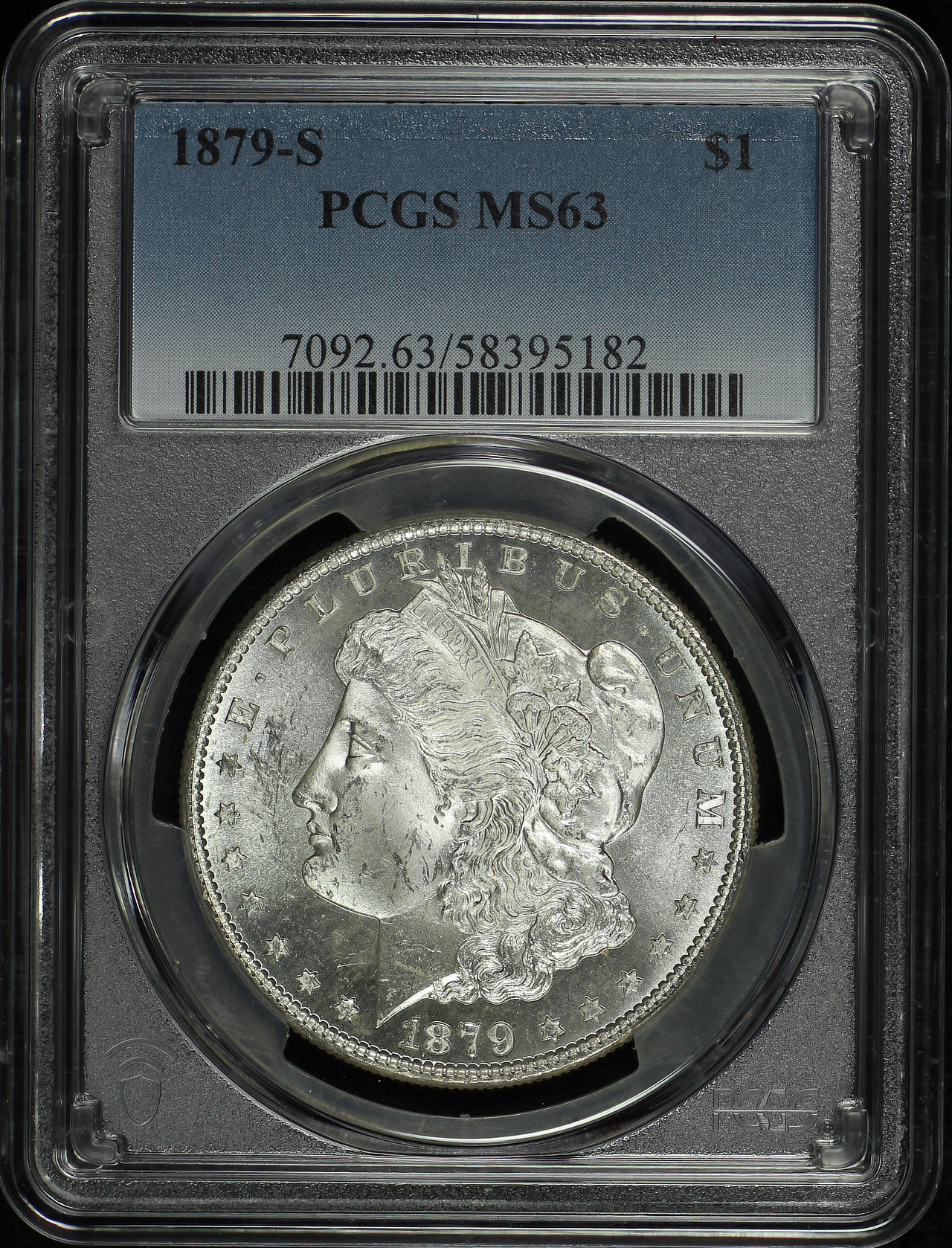Obverse of this 1879-S Morgan Dollar PCGS MS-63
