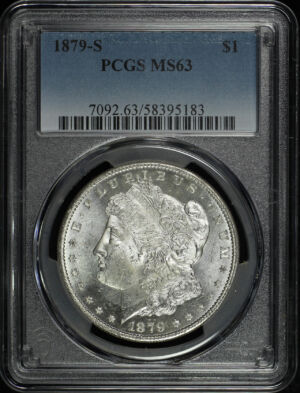 Obverse of this 1879-S Morgan Dollar PCGS MS-63