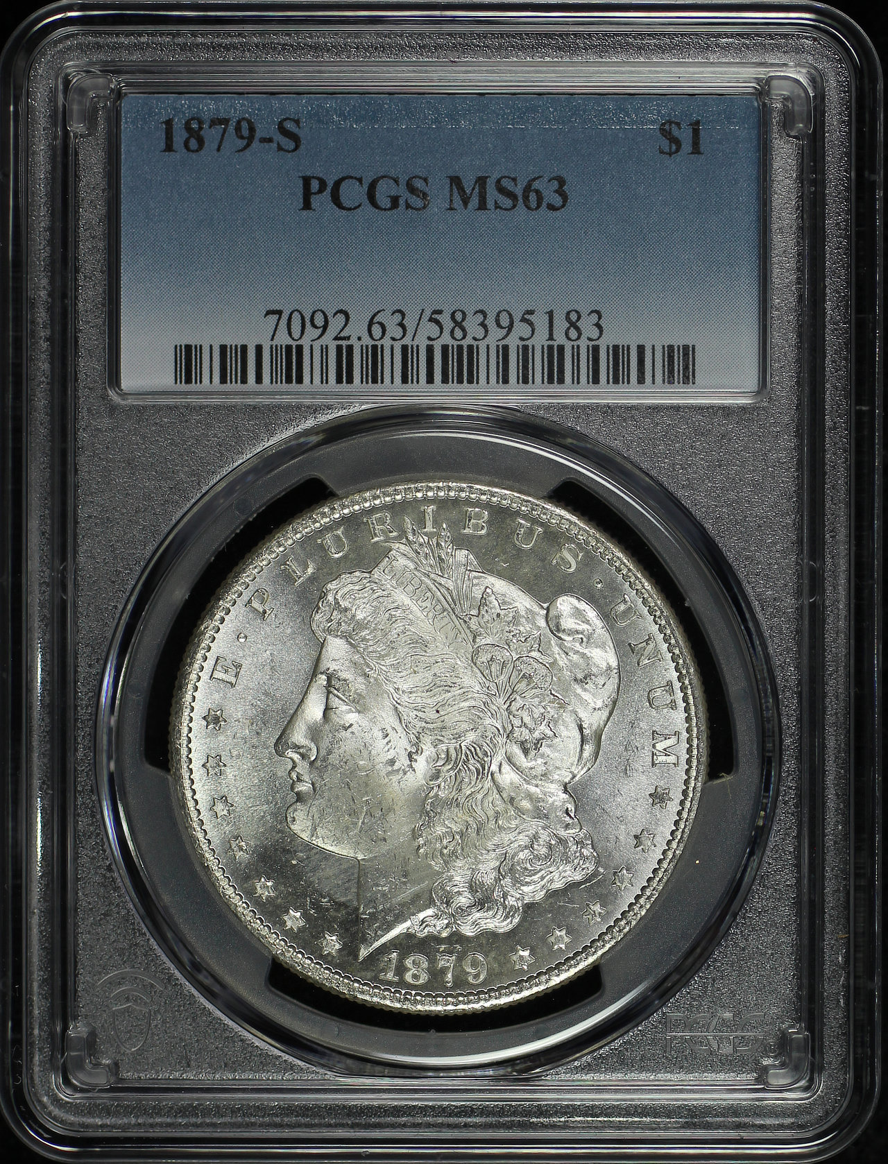 Obverse of this 1879-S Morgan Dollar PCGS MS-63