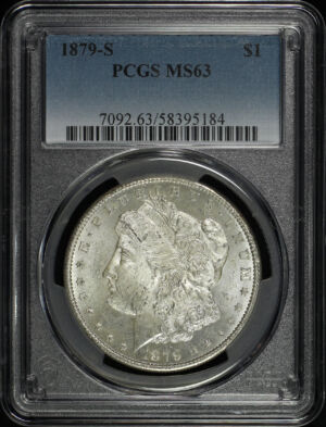 Obverse of this 1879-S Morgan Dollar PCGS MS-63