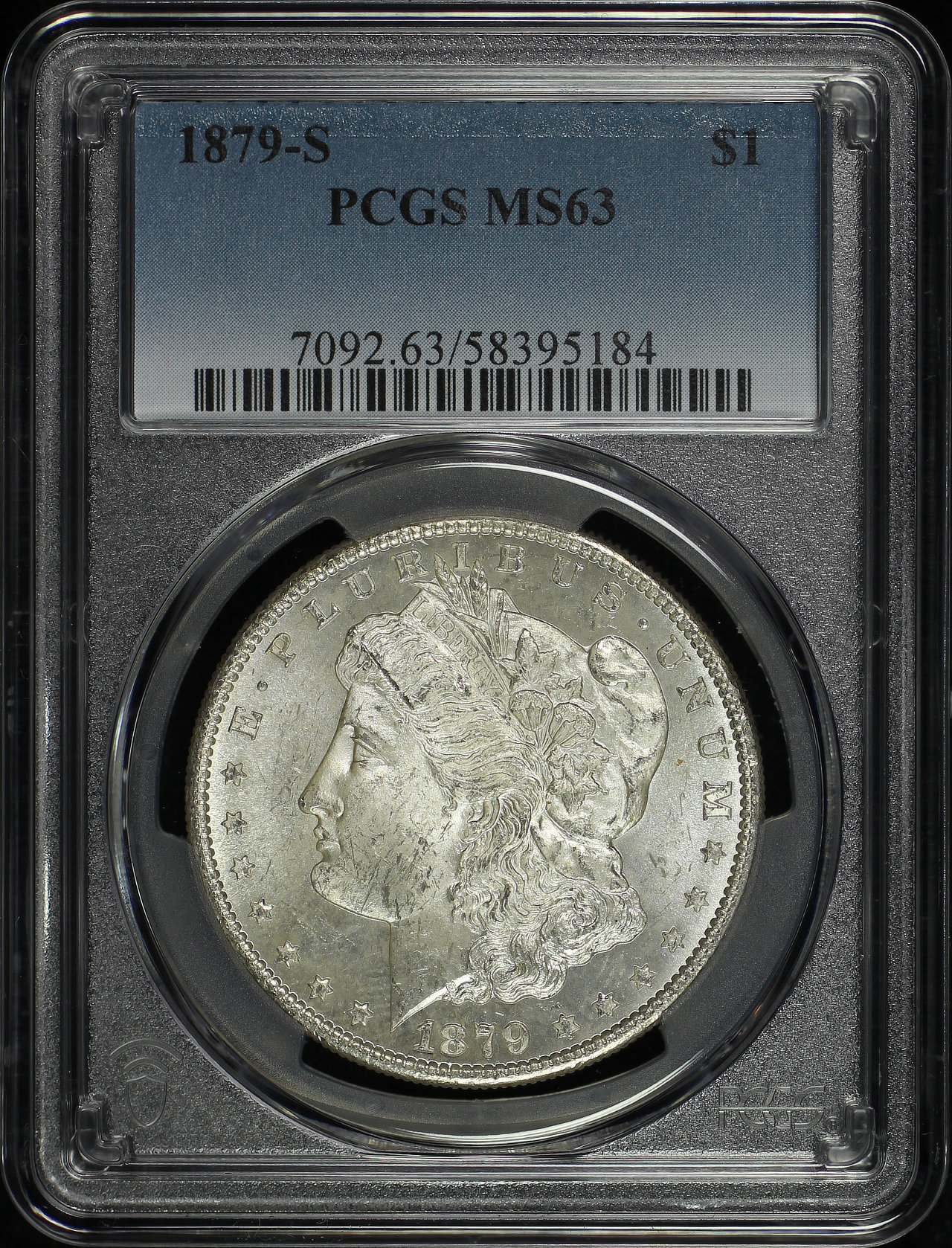 Obverse of this 1879-S Morgan Dollar PCGS MS-63