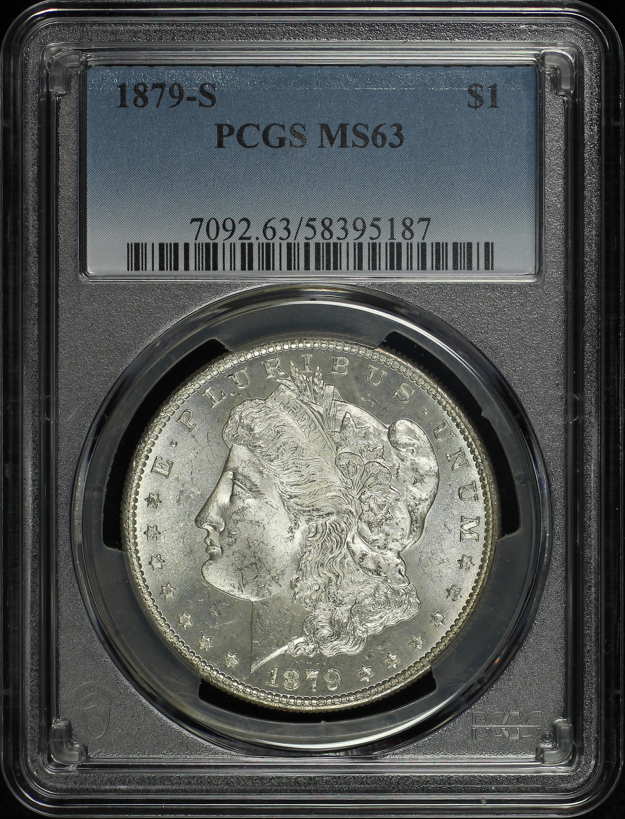 Obverse of this 1879-S Morgan Dollar PCGS MS-63