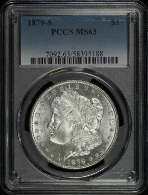 Obverse of this 1879-S Morgan Dollar PCGS MS-63