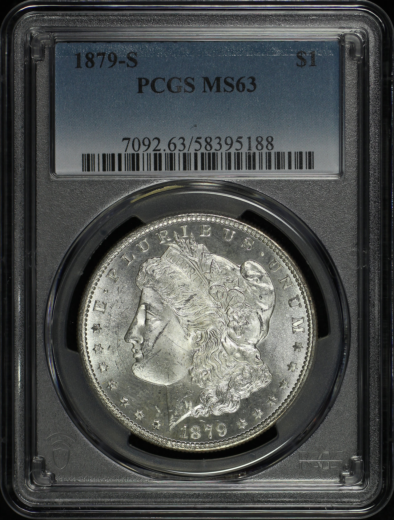 Obverse of this 1879-S Morgan Dollar PCGS MS-63
