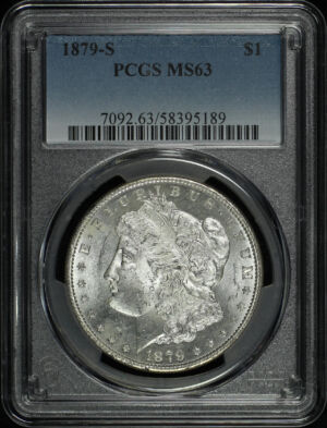 Obverse of this 1879-S Morgan Dollar PCGS MS-63