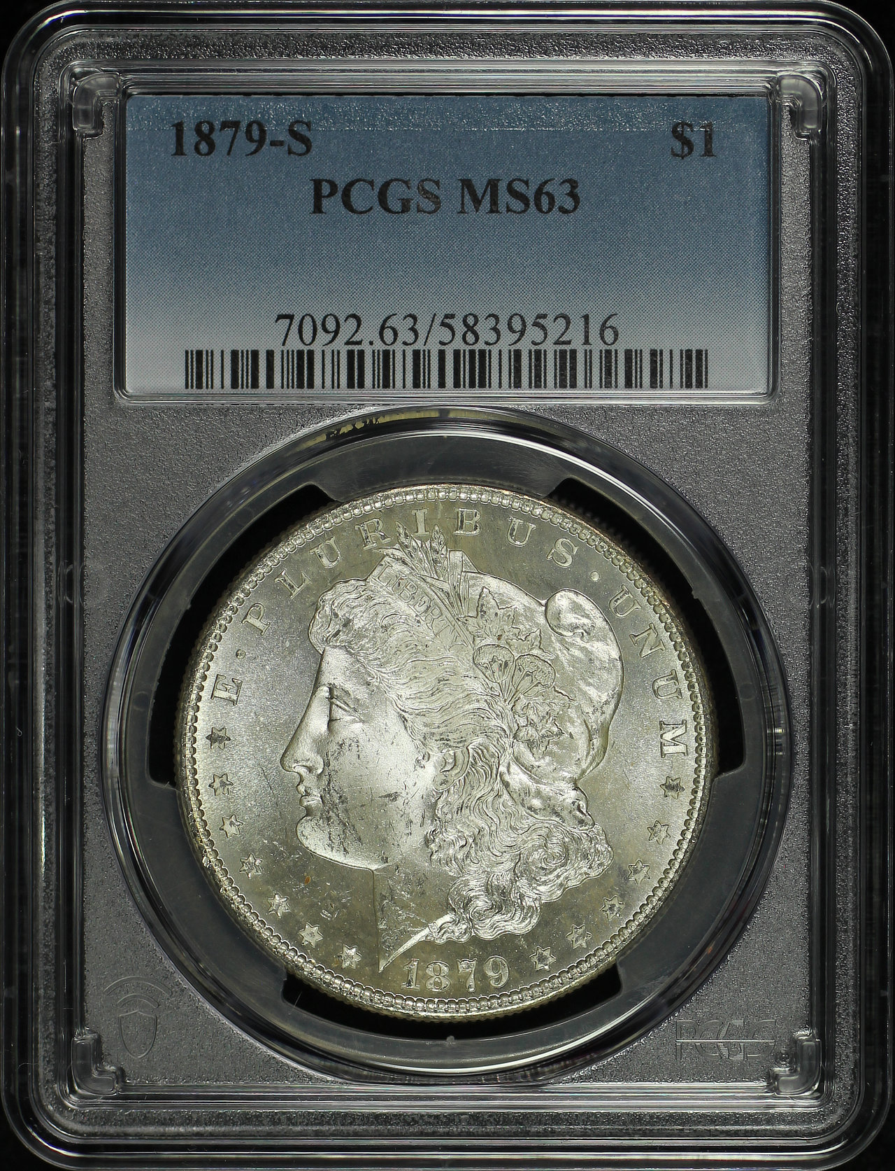 Obverse of this 1879-S Morgan Dollar PCGS MS-63