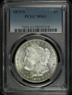 Obverse of this 1879-S Morgan Dollar PCGS MS-63