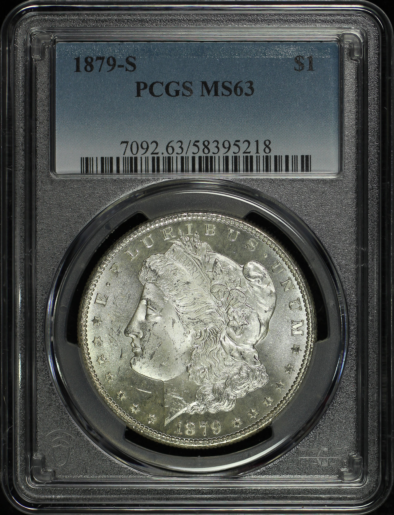 Obverse of this 1879-S Morgan Dollar PCGS MS-63