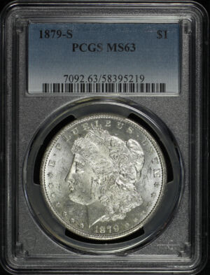 Obverse of this 1879-S Morgan Dollar PCGS MS-63
