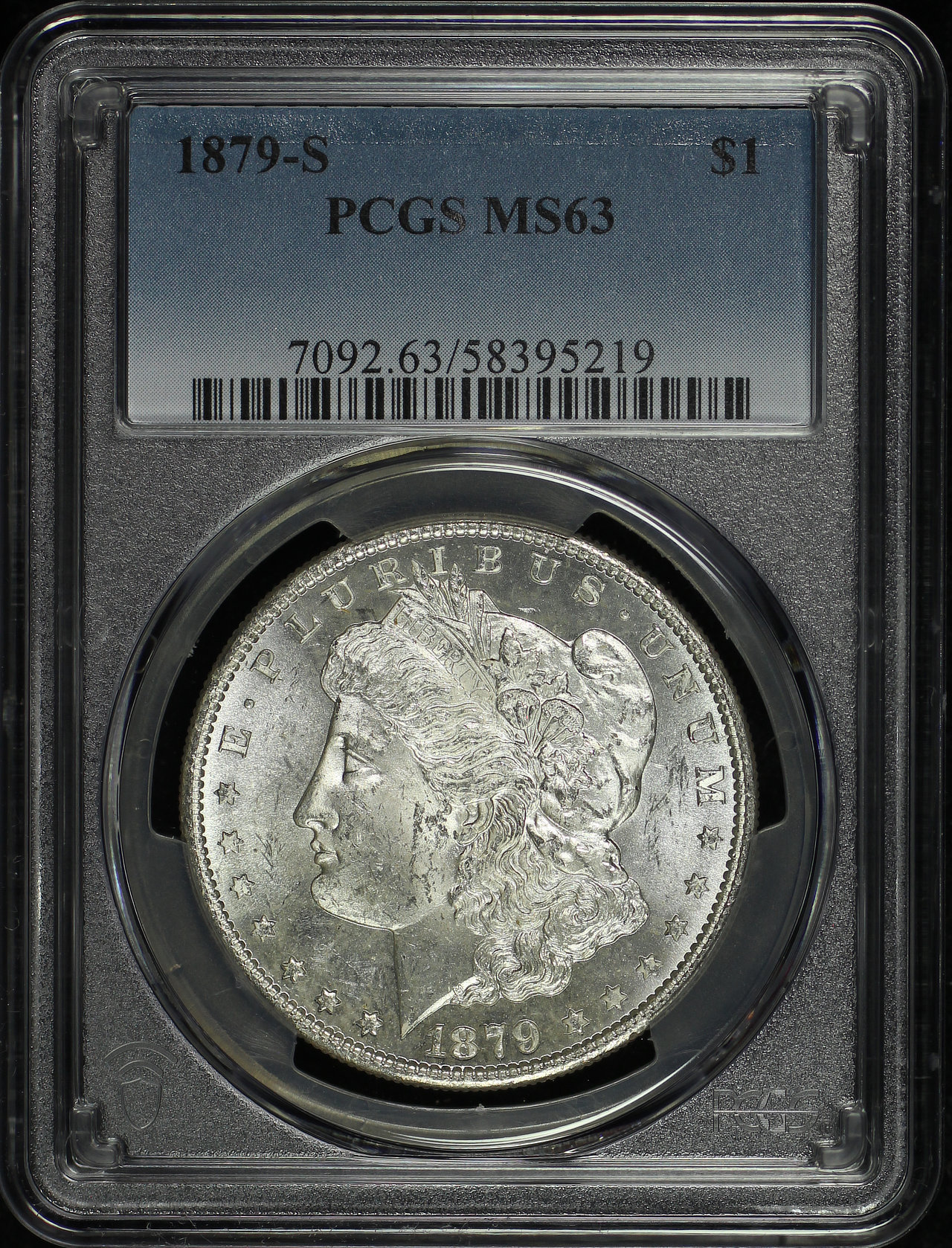 Obverse of this 1879-S Morgan Dollar PCGS MS-63