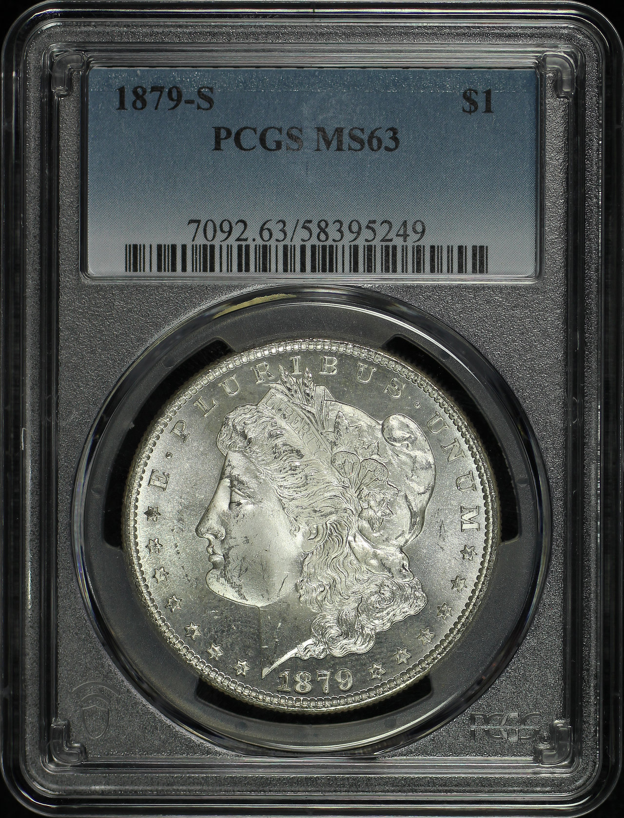 Obverse of this 1879-S Morgan Dollar PCGS MS-63
