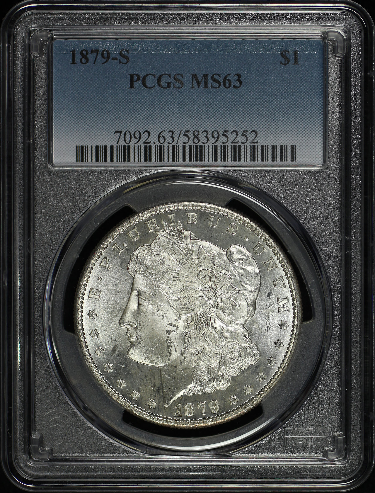 Obverse of this 1879-S Morgan Dollar PCGS MS-63