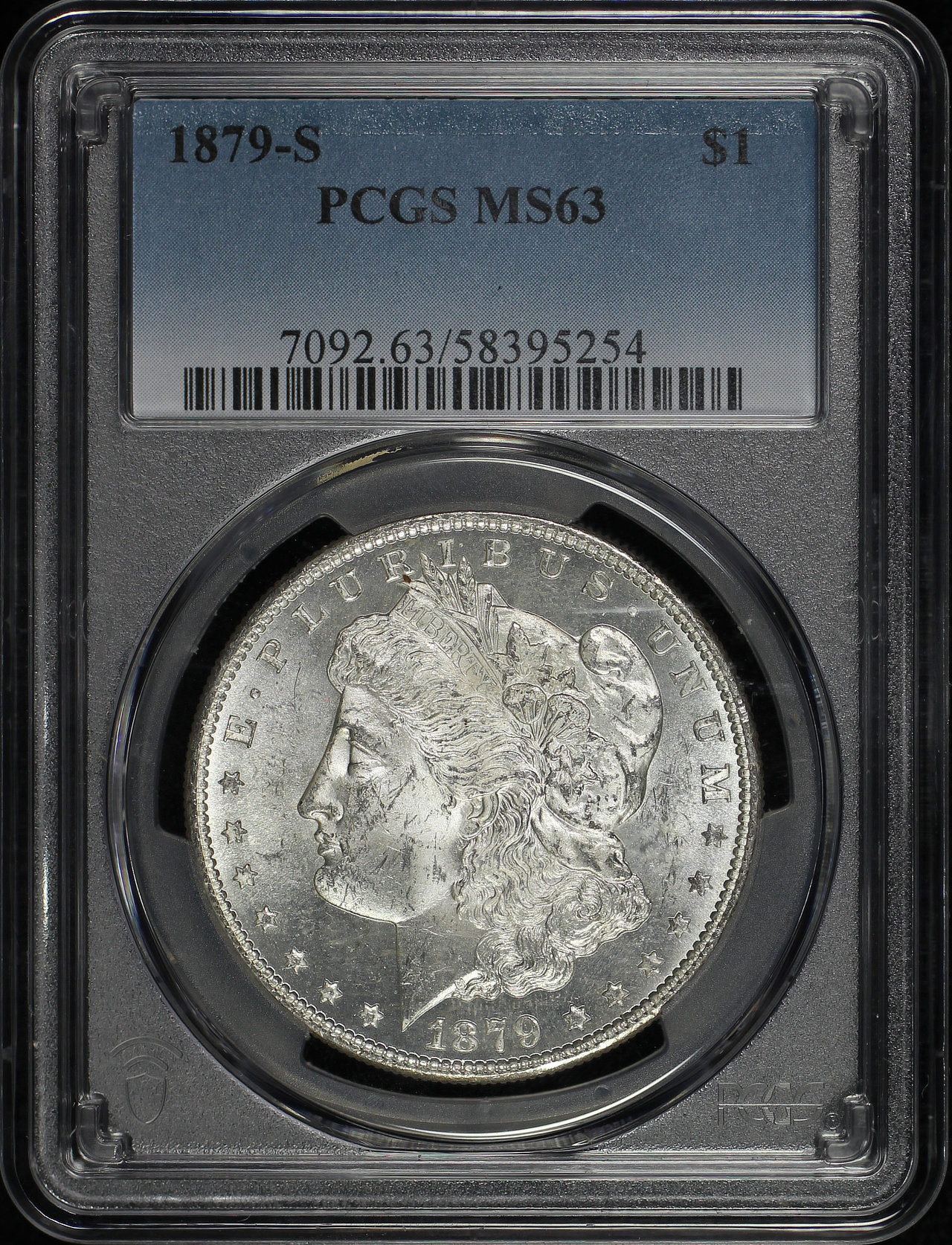 Obverse of this 1879-S Morgan Dollar PCGS MS-63