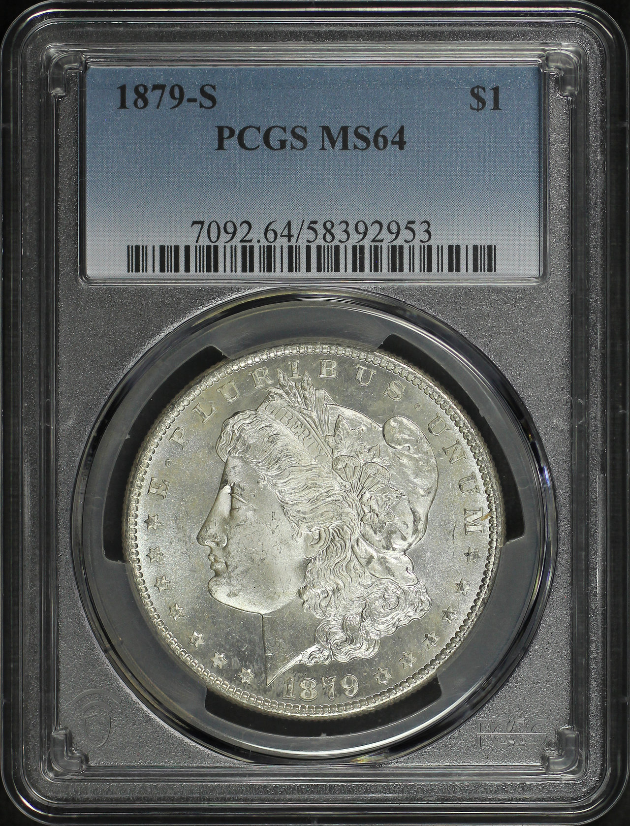 Obverse of this 1879-S Morgan Dollar PCGS MS-64