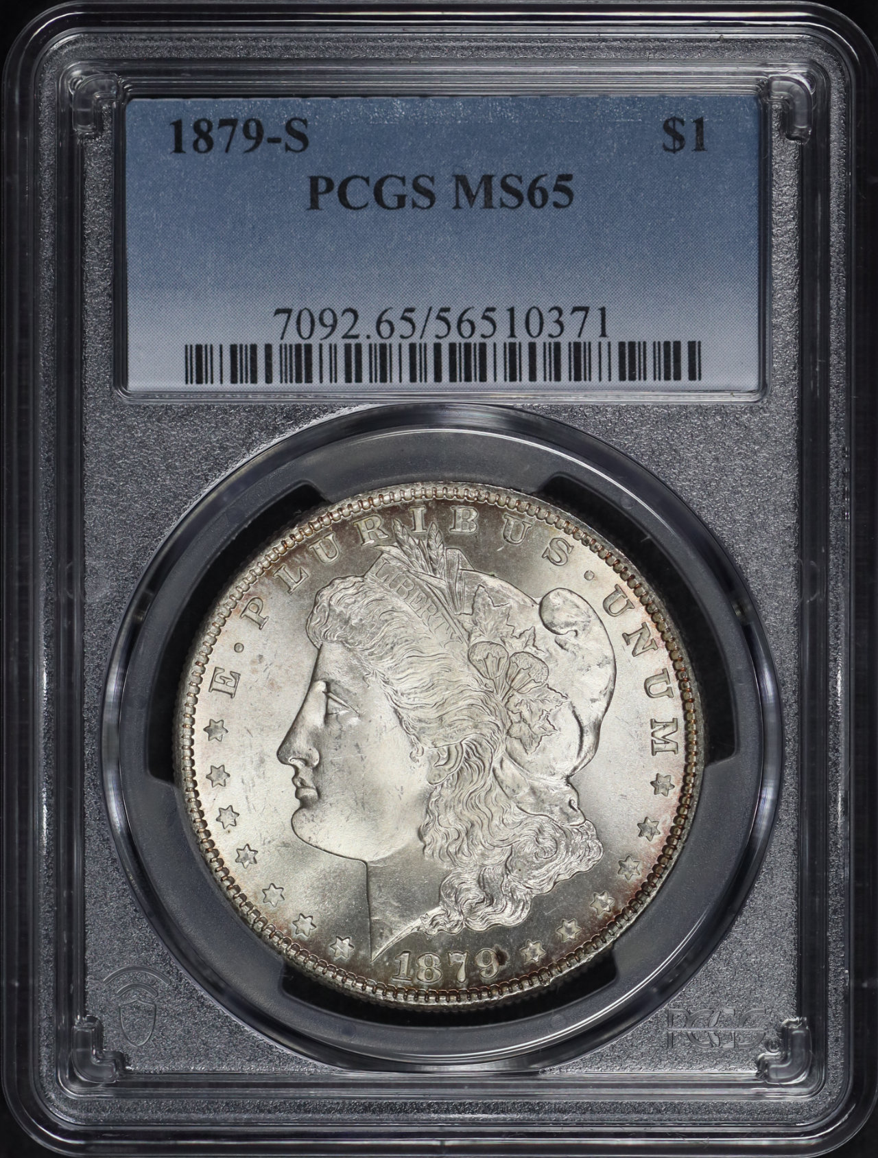 Obverse of this 1879-S Morgan Dollar PCGS MS-65