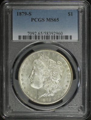 Obverse of this 1879-S Morgan Dollar PCGS MS-65