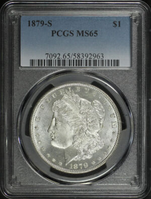 Obverse of this 1879-S Morgan Dollar PCGS MS-65