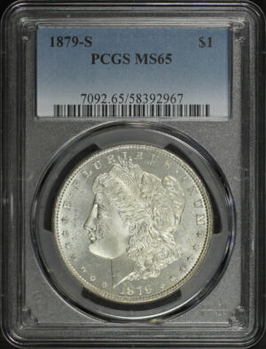 Obverse of this 1879-S Morgan Dollar PCGS MS-65